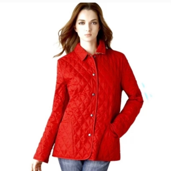 BURBERRY red quilted jacket - Picture 1 of 10